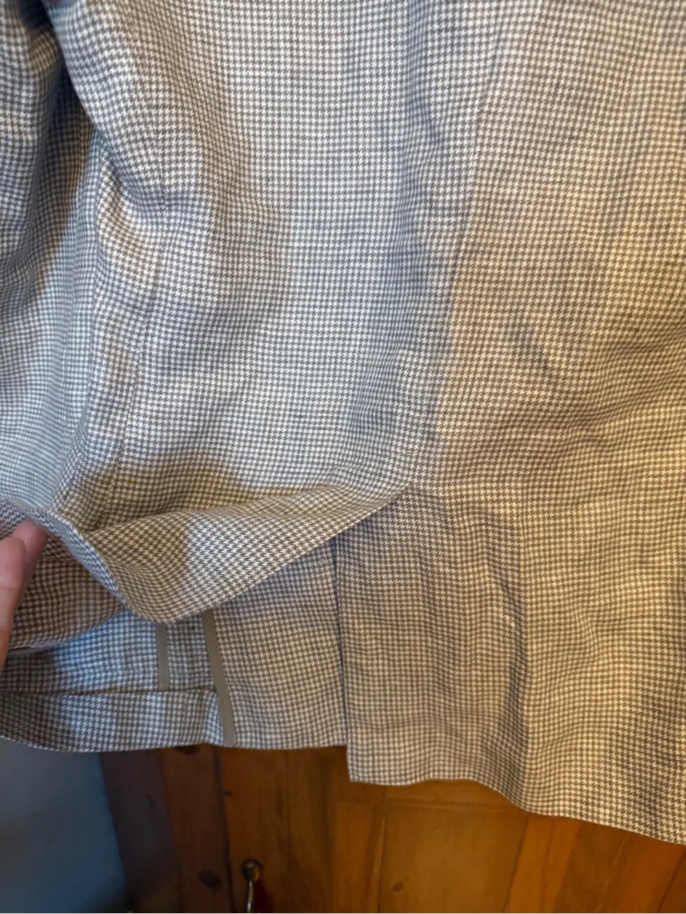Banana Republic 100% Linen Houndstooth Blazer Sport Coat Jacket 38 S